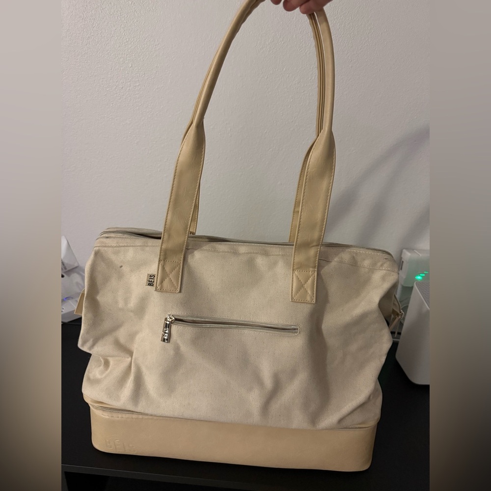 BEIS convertible weekender beige